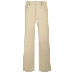 BURBERRY Check Pattern Wool Trousers Men Beige Pants